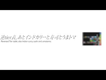 逆tier表、あとインドカリーと寿司とうまトマ(prod. PapaPedro Beats)