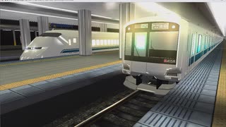 【改造 電車でD RisingStage】東急5050系(新幹線ラッピング) VS 新幹線300系 東武東上線バトル