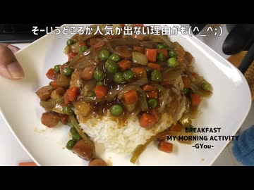レンジでチンして１人前の朝カレー！トップバリューのプライスのカレールーで作りました