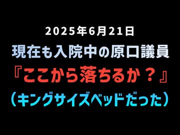 【陰謀渦巻く暴行疑惑】◆現在も入院中の原口一博議員『ここから落ちるか？』(キングサイズベッドだった)