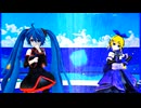 MMD、ミク、リン、計2人、で、カラフルｘメロディ