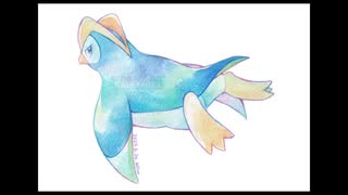 【透明水彩】ポッタイシ描いてみた