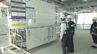 送風機やクーリングルーム　建設現場の熱中症対策をパトロール