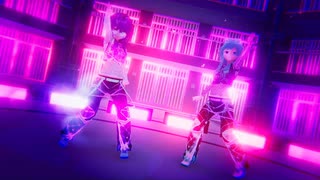 【vrmliveviewer】うちの子達踊らせてみた（HIMEHINA『V』）碧＆紫ver