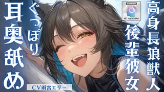 【耳舐め】他のメスの匂いに嫉妬した高身長狼獣人の後輩ちゃんは耳舐めと囁きでアナタをいっぱいイジメちゃう【ear licking/귀 핥기/舔耳/Ear cleaning/Ear blowing/kiss】