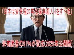 【動画News】「日本は安保理の常任理事国入りをすべき」米有識者の51％が賛成(2025年公開版)(2025/07/09)