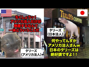 【タリーズ】スタバの真似して大成功！？アメリカ本社の倒産により、ほぼ日本企業となったコーヒーチェーン店 #猫マニ #猫ミーム