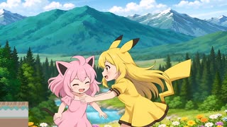 【AIアニメ動画】ポケモン金銀OPを擬人化女の子で再現してみた