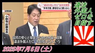 1-3 違法外国人ゼロを目指す。菜々子の独り言2025年7月5日(土)
