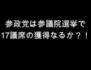 参政党は参議院選挙で　17議席の獲得なるか？！