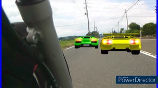 MMD、HONDAXR50M原付50㏄とアベンタドール・カウンタック・走行風景動画7月6日版