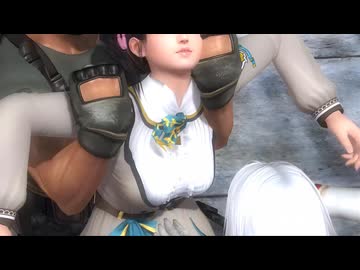 【DOA5 ryona】2人がかりで抑えられ、服が破けるまで巨乳を突かれまくるこはる
