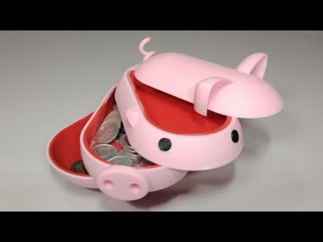 貯金箱ページ 横スライド式の「豚の貯金箱」作ってみた！ 輪切りみたいに展開