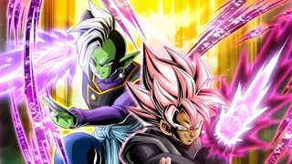 【ドッカンバトル】恐るべき人間0計画 ゴクウブラック(超サイヤ人ロゼ)+ザマス【LR】バトルモーション
