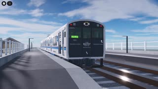 尾羽急電鉄南竜田駅 BAT07形快速金田行きとOB610系普通尾羽原行きの離合(2025.7.8)