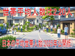 【動画News】世帯平均人数は2.20人…日本の平均世帯人数(2025年公開版)(2025/07/16)
