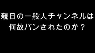 親日の一般人チャンネルは　何故バンされたのか？
