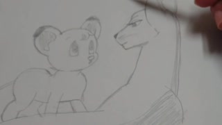 ジャングル大帝(1965)のレオとエライザを描いてみた