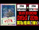 遊戯王【クオシク&20th】買取相場《175枚/週》｜07月03日～07月10日 ＜100円以上騰落＞ #遊戯王OCG #QCSE #クォーターセンチュリーシークレット #25thレア