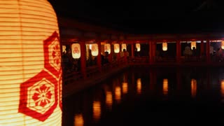 厳島管絃祭　東回廊枡形の御座船三匝（Smart phon撮影）