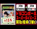 ドラゴンボールダイバーズ 買取相場《62枚/週》｜07月04日～07月11日 ＜20円以上騰落＞ #dbsdv #スーパーダイバーズ #ドラゴンボール
