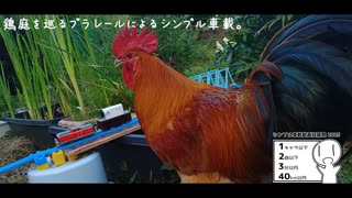 鶏庭を巡るプラレールによるシンプル車載。