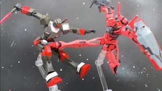 ガンプラコマ撮り 赤いガンダム 組み立て