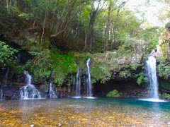 陣馬の滝(静岡県富士宮市)　滝の中突入有