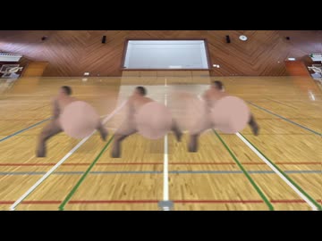 超高速で反復横飛びをするアキラ