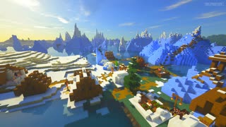 【作業用BGM】Minecraft｜雪と氷に囲まれた村と水の音｜環境音 ゲームBGM