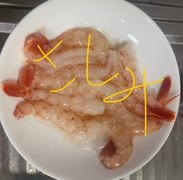 アルゼンチン　赤海老　ネギ　海鮮丼　味噌汁　寿司飯