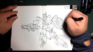 下書きなし一発でサザビを描きましょう