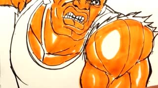 下書きなし一発でパイソンを描きます