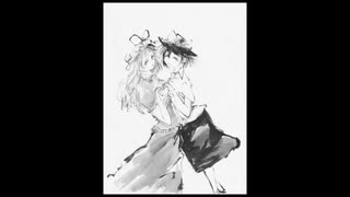 【第17回東方ニコ童祭】　筆ドローイング　宇佐見蓮子　マエリベリー・ハーン