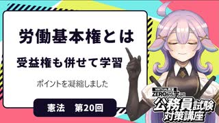 【憲法編２０】労働基本権とは？受益権についても併せて学習！【公務員試験・行政書士試験対策講座】