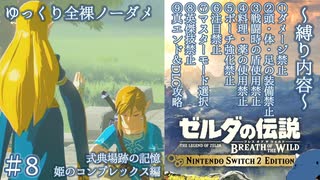 『9種の縛りプレイ＃8』ノーダメージで100年前の記憶を少し思い出す全裸リンク【ゼルダの伝説ブレスオブザワイルドswitch２エディション/ゆっくり実況】
