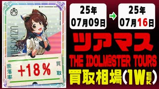 ツアマス 買取相場《35枚/週》｜07月09日～07月16日 ＜20円以上騰落＞ #アイドルマスター #ツアマス #星井美希 #天海春香 #櫻木真乃 #渋谷凛 #島村卯月