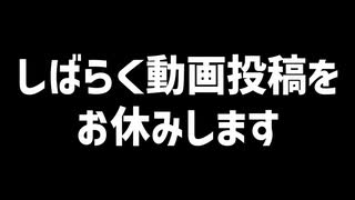 しばらく動画投稿をお休みします