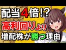 【配当4倍!?】高利回りより増配株が得ってホント？実際に計算してみた！【年平均成長率で選ぶ】
