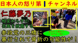 【仁藤夢乃】「暴行された～」いつものお家芸を発揮（笑）後ろに倒れ「骨折したかも！」　#仁藤夢乃 #参政党 #三橋 #左派 #しばき隊