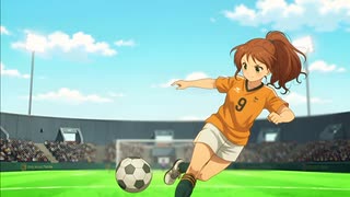 AIで女子サッカーアニメOP作ってみた『愛の石ころ蹴って』