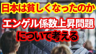 【日本経済】日本は本当に貧しくなったのか！エンゲル係数上昇は何を意味するのか！家計調査の問題