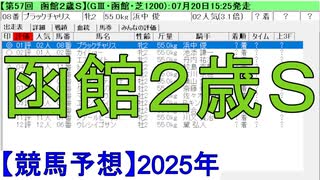 【競馬予想】2025「函館2歳S(GⅢ)」