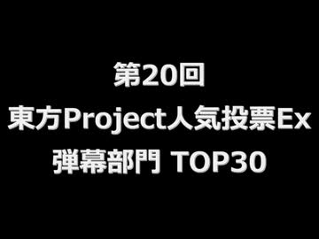 【第17回東方ニコ童祭】第20回東方Project人気投票Ex 弾幕部門TOP30
