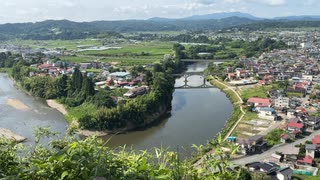 山形県大江町左沢　楯山公園展望台から最上川等を望む　2025　0629　
