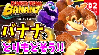 うばわれたバナナをとりもどす？！ふしぎないわとともにバナナ鉱山の頂上をめざします！！【ドンキーコング バナンザ】
