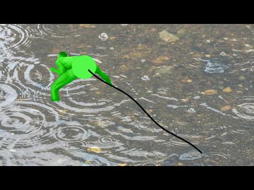 ハリガネムシに寄生されたカマキリ