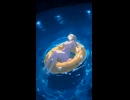 Girls in the night pool