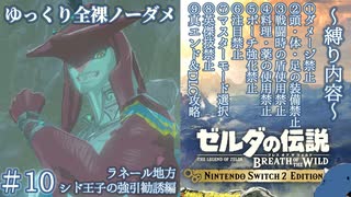 『9種の縛りプレイ＃10』ノーダメージでシド王子に強引に里へ招待される全裸リンク【ゼルダの伝説ブレスオブザワイルドswitch２エディション/ゆっくり実況】