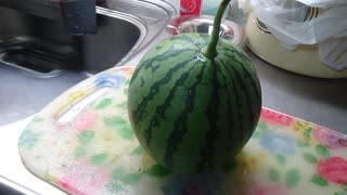 家庭菜園でスイカが出来ました。